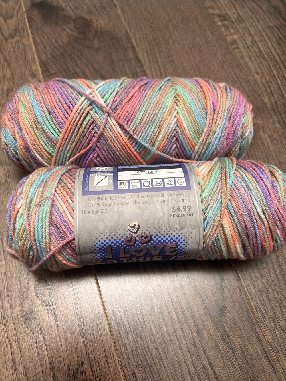 Multicolored yarn for knitting or crochet